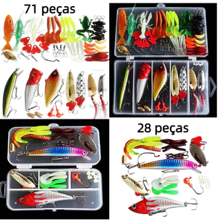 🎣 MEDOOSI Kit 71 Iscas Artificiais - Meia Água com Anzol Duplo | Iscas Realistas para Pesca de Truta e Peixes