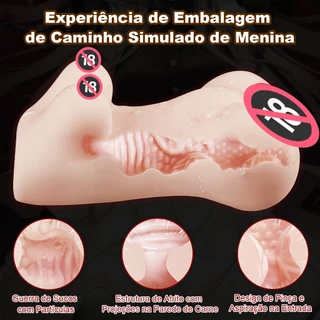 Boneca De Meio Corpo De Silicone · Masturbador Masculino 3D + Copo Sexual Vagina Realista E Ânus