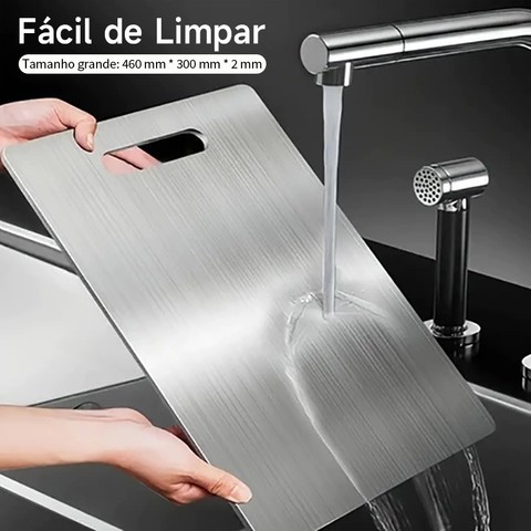 Tábua De Corte 304 Aço Inoxidável Antibacteriana À Prova De Mofo 46 cm tábua de cozinha — foto 1 — Achou Levou Brasil