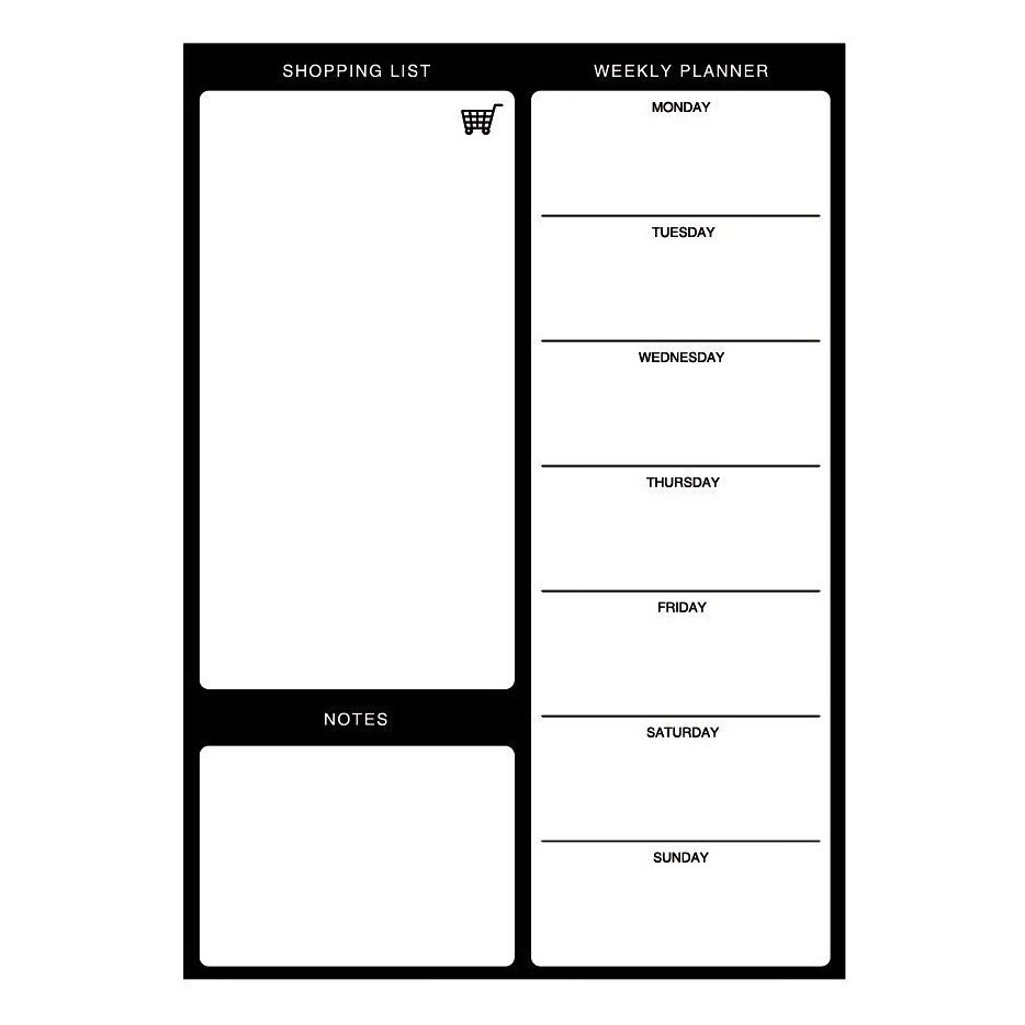 Organizador magnético do planejador do quadro branco da geladeira, apagável gravável