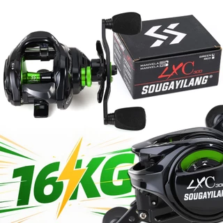 Sougayilang Carretel De Pesca Isca 6 + 1 BB 7.2: 1 Relação De Engrenagem Corpo De Alumínio De Alta Velocidade Destro/Es