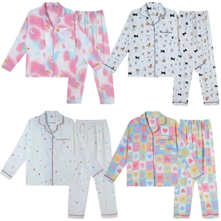 Z&D Lingerie Pijama Feminino Manga E Calça Longa Aberto Com Botão Estampado SY10 em Oferta na Shopee