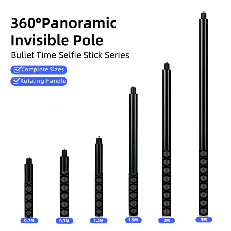 Adequado para insta360 X5/X4/X3/câmera esportiva panorâmica haste de extensão portátil suporte invisível para Selfie