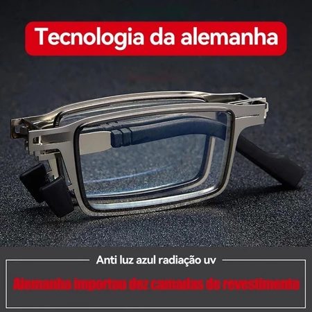 Óculos dobráveis portáteis de Metal - armação quadrada e redonda