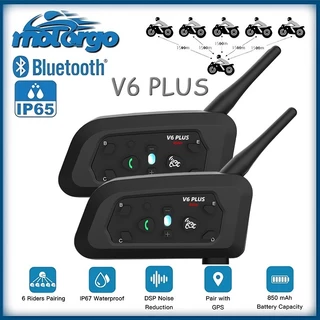 Intercomunicador V6 Mais Fone De Ouvido De Capacete De Motocicleta Bluetooth Com Interfone BT De 1500M Para 6 Pilotos em Oferta na Shopee
