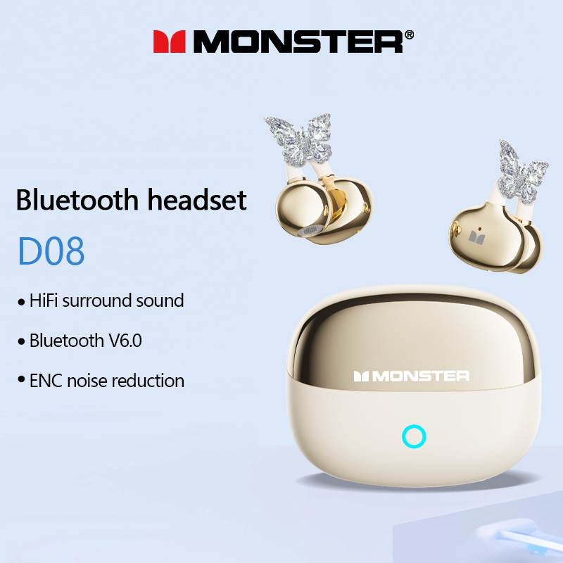 Monster D08 Fone De Ouvido Bluetooth Controle Toque Bateria Longa ...