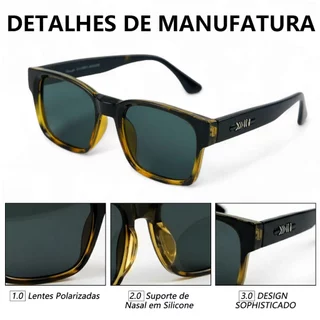 Heyoo Óculos de Sol Quadrado Clássico Armação com Borda Texturizada Confortável Resistente Perfeito para Trânsito
