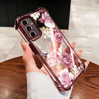 VRQR Para Xiaomi Poco C85 Redmi 15 5G 4G 15C 4G 5G Lavagem De Tinta Flor Borboleta Transparente À Prova De Choque Caso P