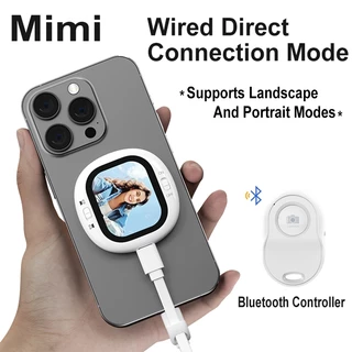 Tela Do Monitor Vlog Selfie , Mini De Câmera Traseira Magnética Para iPhone , Com Controle Remoto Bluetooth De Alcance D