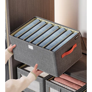 Caixas Organizadoras Dobráveis Cinza 7 Divisórias À Prova d’Água com Tampa Transparente em Oferta na Shopee