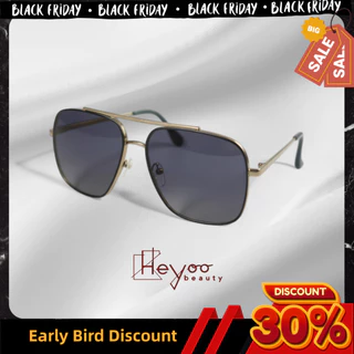 Heyoo Óculos de Sol Quadrado Dupla Ponte - Aviador Retrô Masculino e Feminino Proteção UV400