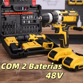 Parafusadeira Furadeira 18V/48V 2 Baterias Com Maleta e Acessórios Completo em Oferta na Shopee
