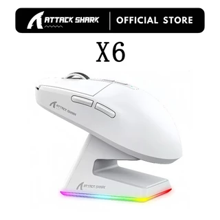 Mouse Bluetooth Attack Shark X6 PixArt PAW3395 Conexão Tripla Base De Carregamento De RGB em Oferta na Shopee