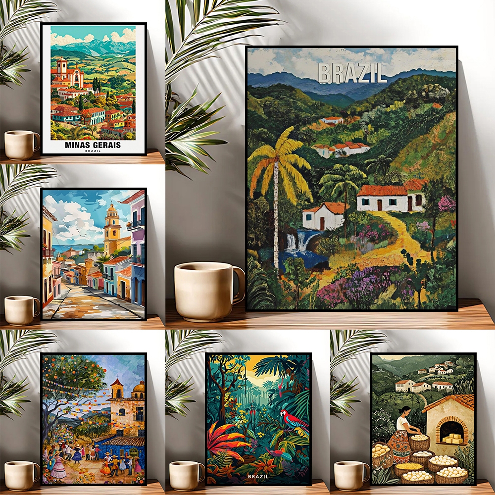 DROFE-kit De Pintura Numerada-Pôster De Viagem Do Brasil-Terapêutico-Decoração De Quarto-Algarismos De pintar