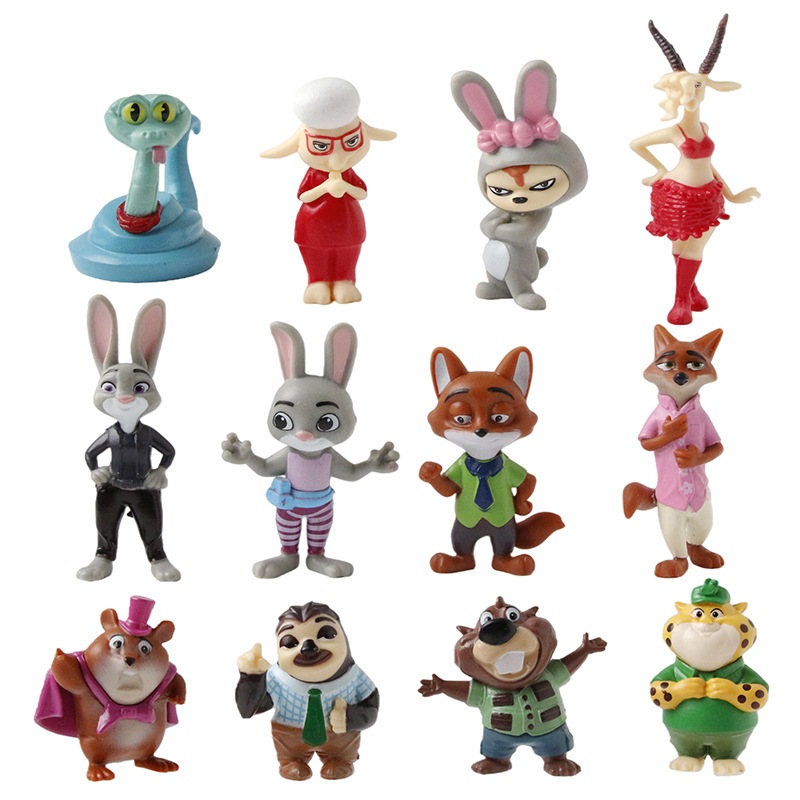 12 Pçs/Set Q Ver . Zootopia 2 Figuras Judy Nick Gary Nibblels Pawbert ...