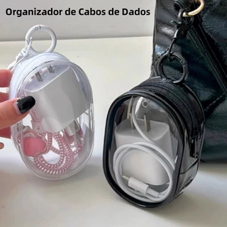 Armazenamento De Carregador De Cabo De Dados Bolsa Organizador Portátil De Fone De Ouvido Externo em Oferta na Shopee