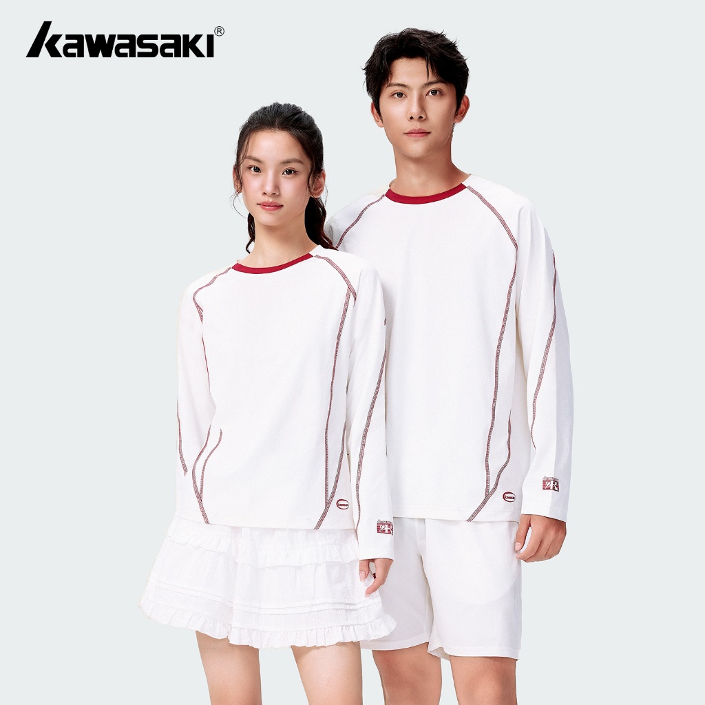 Kawasaki Badminton Terno De Manga Comprida Camiseta Masculina E