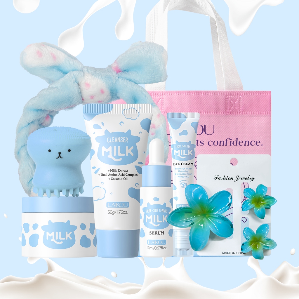 Caring Milk Lotion Cream セット LAIKOU Milk Skincare Kit Com Ferramentas-Conjunto Completo De