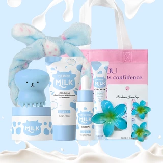 LAIKOU Milk Skincare Kit Com Ferramentas-Conjunto Completo De Cuidados Faciais Creme Hidratante Soro Nutritivo Textura S em Oferta na Shopee