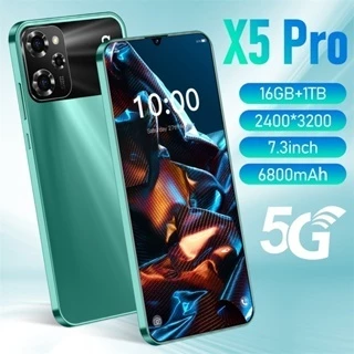 2025 Telefone Móvel Novo X5 Pro 7.3 Polegada Smartphone Acessível 16GB + 1TB Usuário Amigável Durável HD Prático Câmera