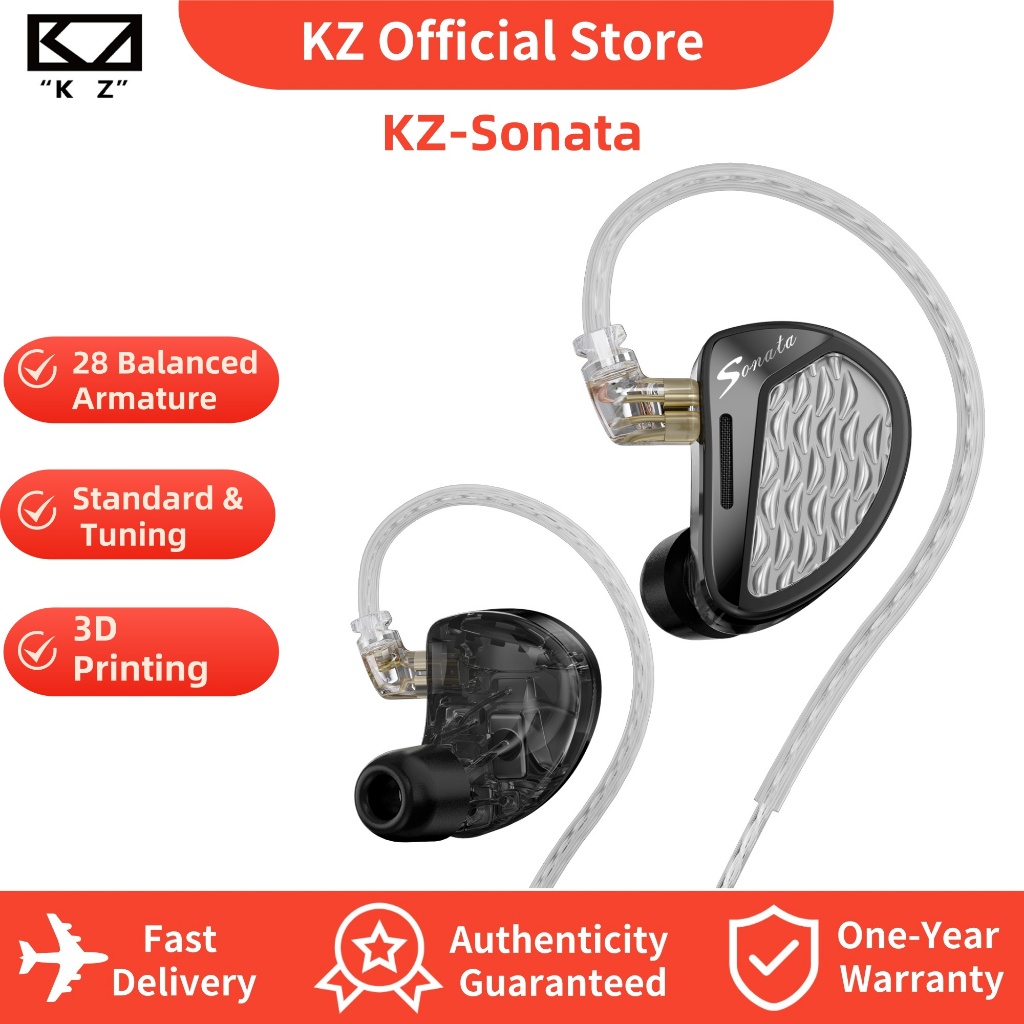 KZ Sonata 28 Armadura Balanceada Fones De Ouvido Intra-Auriculares