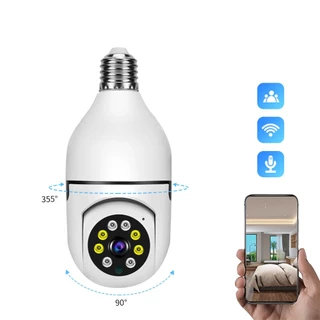 HD 1080P 360 ° Lâmpada Inteligente Rotativa Câmera Panorâmica Remoto Sem Fio Wifi