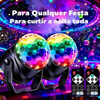 Projetor Globo De Led Festa Colorido USB Iluminação RGB Mini Karaokê Balada Bola Maluca Mágica