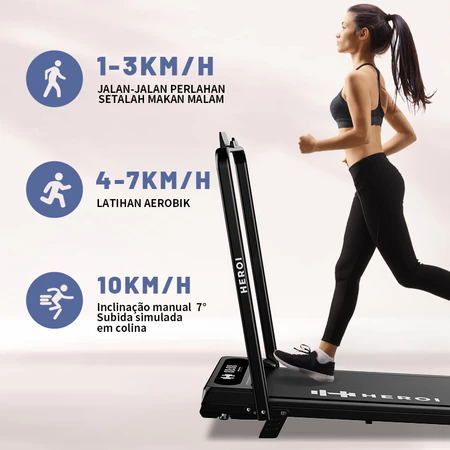 HEROI Esteira Elétrica Dobrável Mini Esteira(127V 220V) Inclinação Ajustável Até 120kg