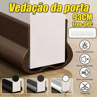 93cm Faixa Inferior Da Porta De PVC Flexível De Inverno – Rolha De Corrente E Fita De Calafetagem À Prova De Som em Oferta na Shopee