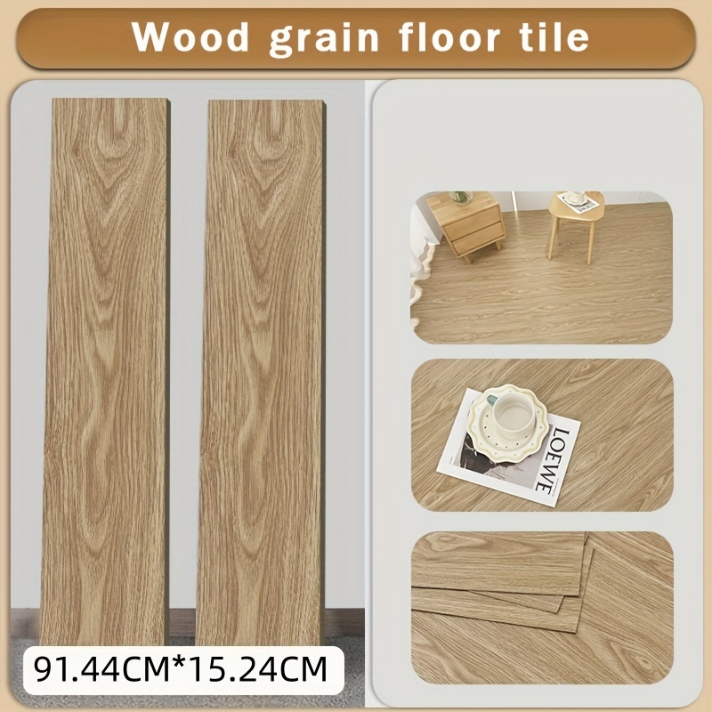 5㎡ Adesivo de Piso Madeira Moderno Antiderrapante Lavável 91,4x15,2cm vinílico 12pcs/24pcs/36pcs v