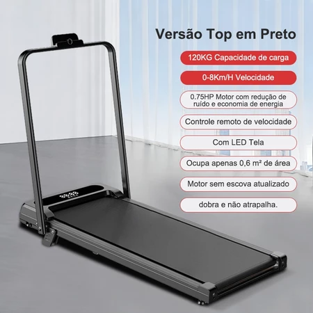 NINJA MAX Esteira Elétrica Casa Rampa 10° Ajustável Preto Premium Motor Silencioso Controle Remoto de Velocidade Suporta