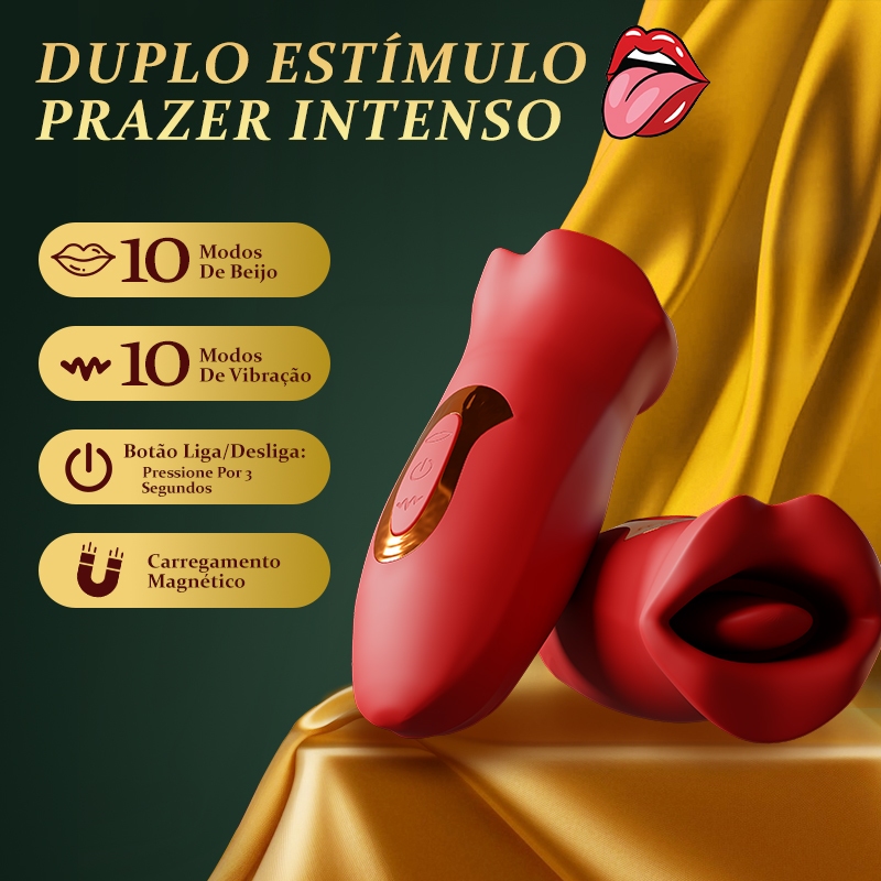 Movable-Mouth Clitoris Sucking Vibrator with Breast Stimulator and G-Spot Tongue Tip Stimulator | Shopee Brasil