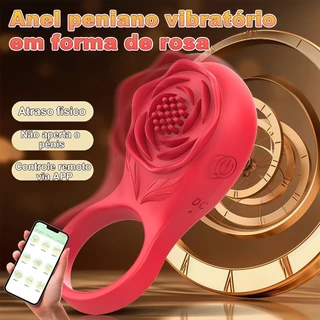 Anel Peniano Vibratório com Estimulador de Clitóris e Texturas Variadas 3,5cm