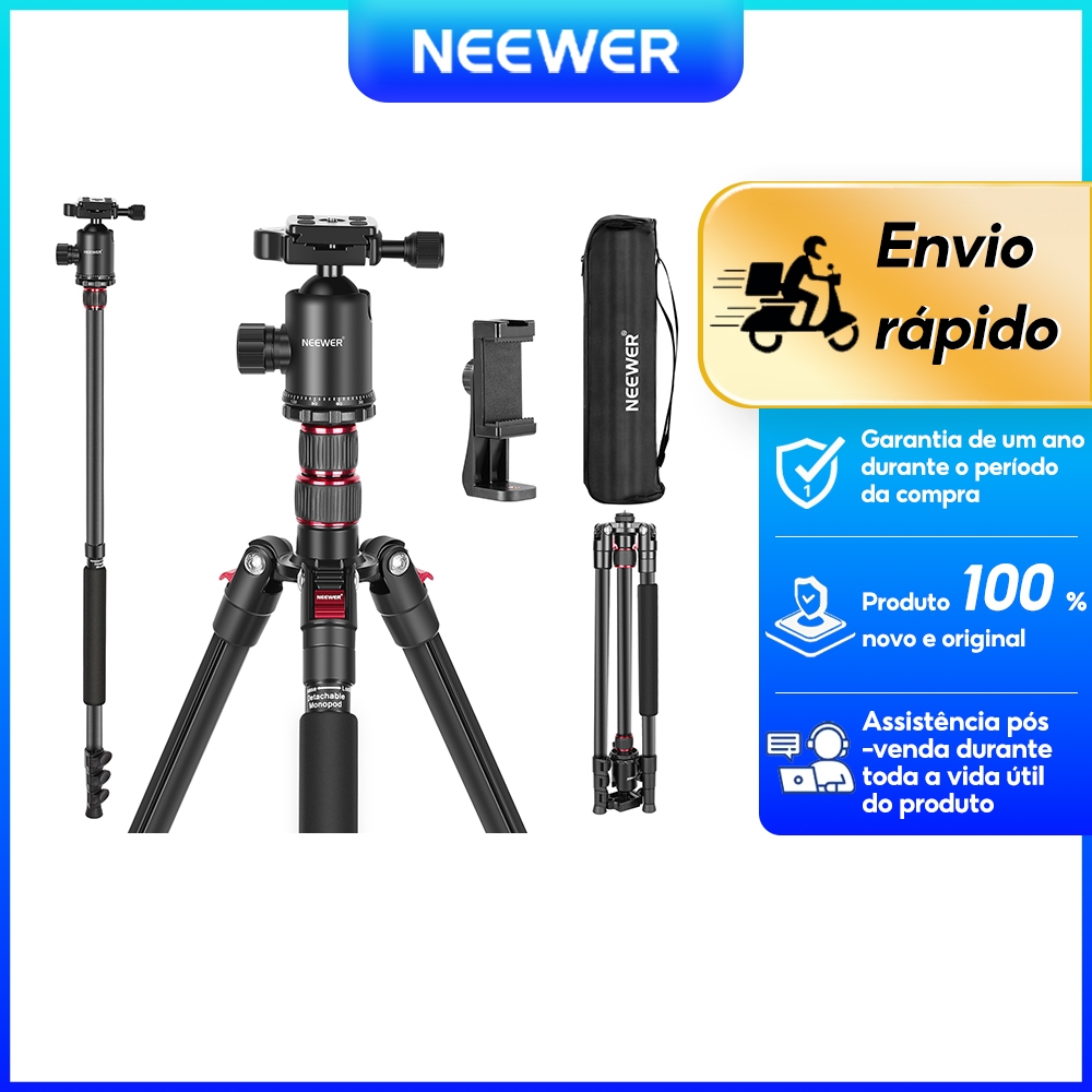 NEEWER Tripé Monopé Para Câmera De 77 Polegadas Com Suporte Telefone ...