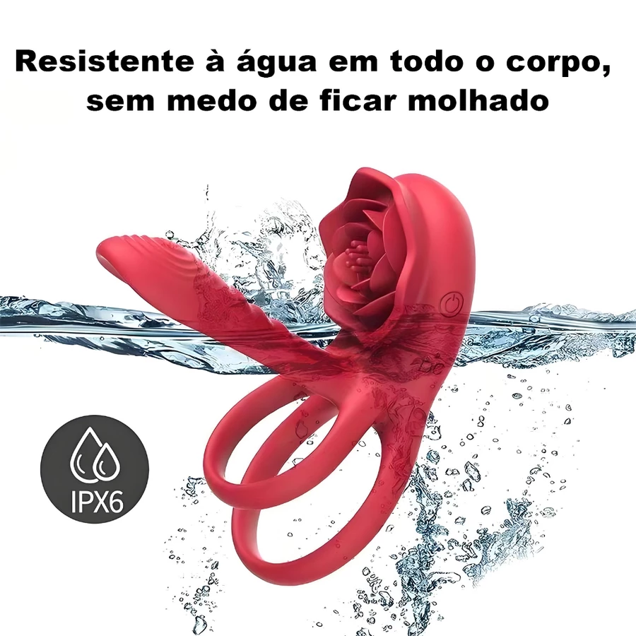 Vibrador Anillo Peniano Vibratorio con Estimulador de Clítoris