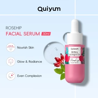 Sérum Facial Óleo de Rosa Mosqueta QUIYUM 30ml Serum with Vitamina C Antirrugas Hidratante Brilho Pele Radiante MesmoTom em Oferta na Shopee