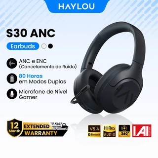 Haylou S30 ANC -43db Fone De Ouvido Sem Fio Bluetooth5.4 80H Bateria Headphone com Microfone GamingHeadset em Oferta na Shopee