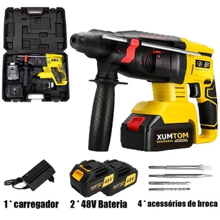 Furadeira Martelete Rompedor Impacto 3000w 2x Makita Baterias 48v + Maleta - Bivolt em Oferta na Shopee