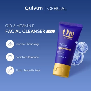 QUIYUM Coenzima Q10 E Limpador Facial Com Vitamina 50g | Espuma Cremosa Antienvelhecimento , Reafirmante Hidratante Para em Oferta na Shopee