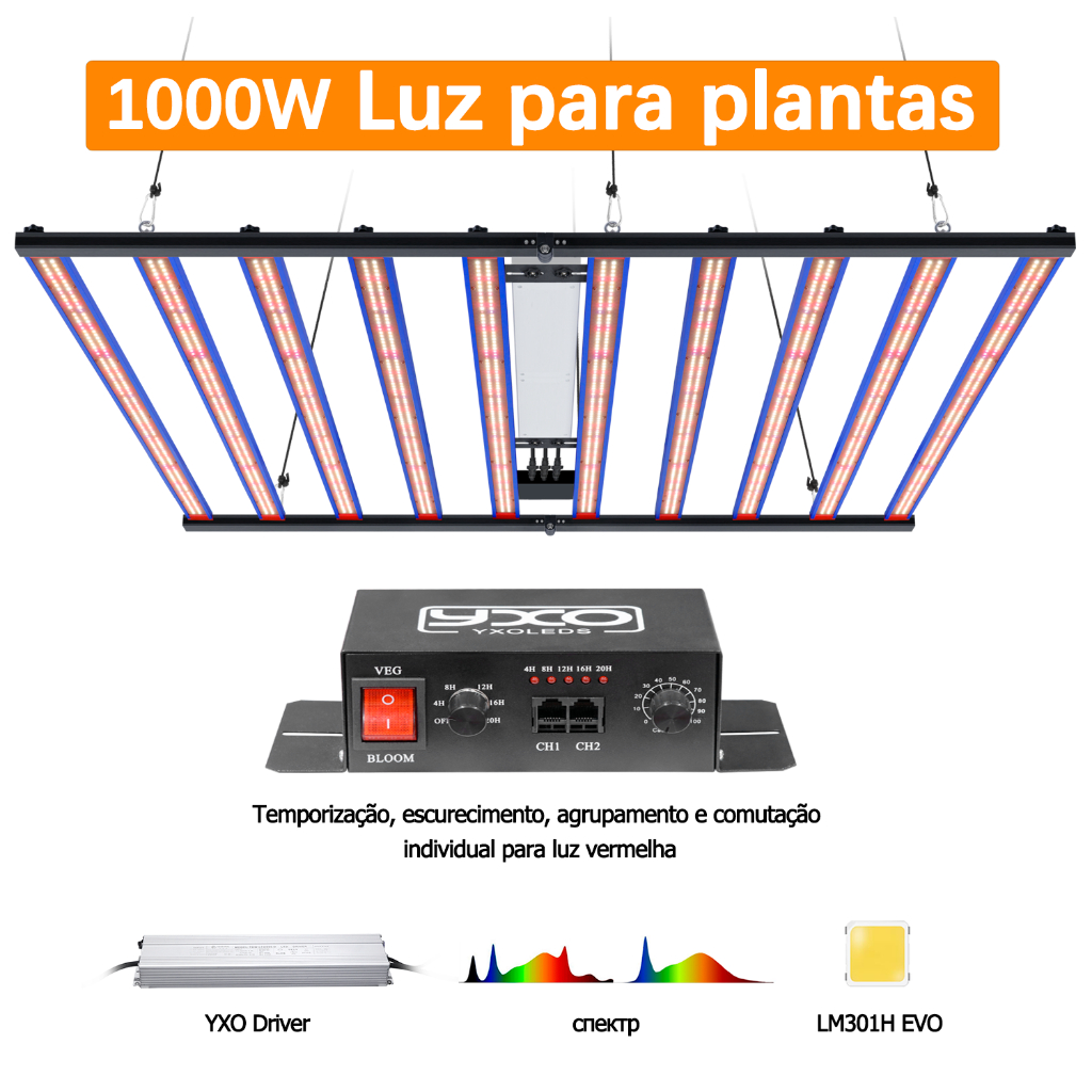 650W 1200W Espectro Completo Grow light SamsungLM301H EVO Quantum LED ...