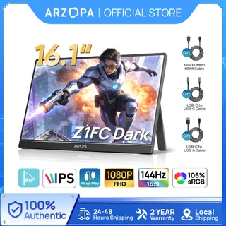 Monitor Gamer Portátil ARZOPA 16.1" 1080P, 144Hz, 106% sRGB, HDR, para Mac, PC, Switch e PlayStation em Oferta na Shopee