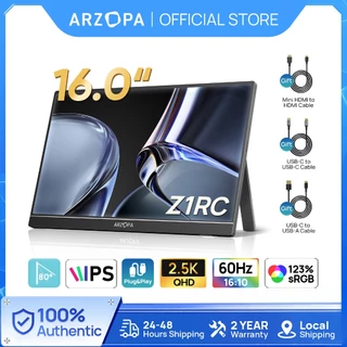 ARZOPA Z1RC, Monitor Portátil 2.5K De 16 " De Suporte 2560x1600 HDR Laptop HDMI QHD USB-C De 500 Litros E 8 Bits, Tela