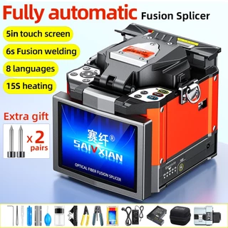 [Novo] máquina de solda de fibra óptica automática quatro motores soldagem rápida três-em-um dispositivo elétrico aqueci em Oferta na Shopee