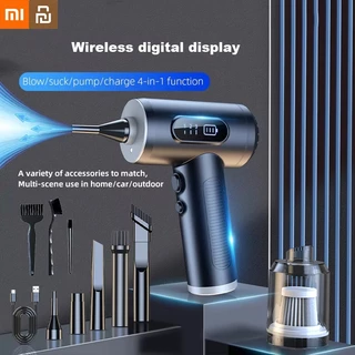 Xiaomi Youpin Aspirador De Pó Ventilador Sem Fio Display Digital Forte Sucção Handheld Coletor Poeira Casa Carro Com Lâm