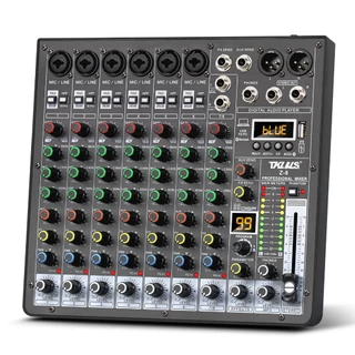 Mesa de som 4/6/8 canais Com Mixer Bluetooth 48v Mp3 audio mixer 99 Efeitos USB 110V/220V computador em Oferta na Shopee