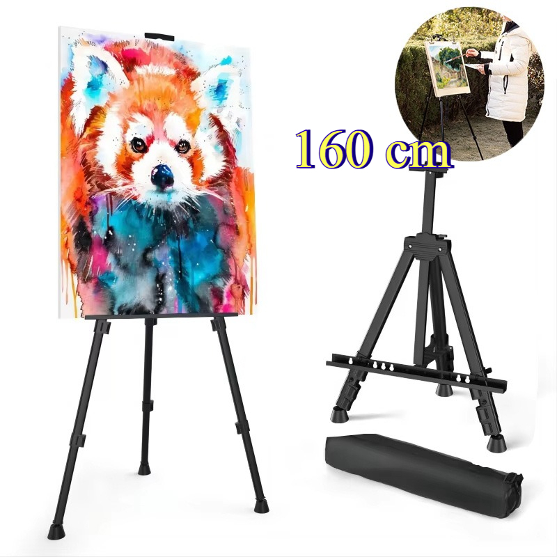 Cavalete Portátil Dobrável Tripé Pintura 52-160cm 1kg Preto 