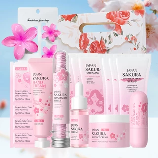 LAIKOU Sakura Blooming Beauty Essential Gift Set-Creme Para As Mãos , Bálsamo Labial , Soro Facial , Hidratante , Sabone em Oferta na Shopee