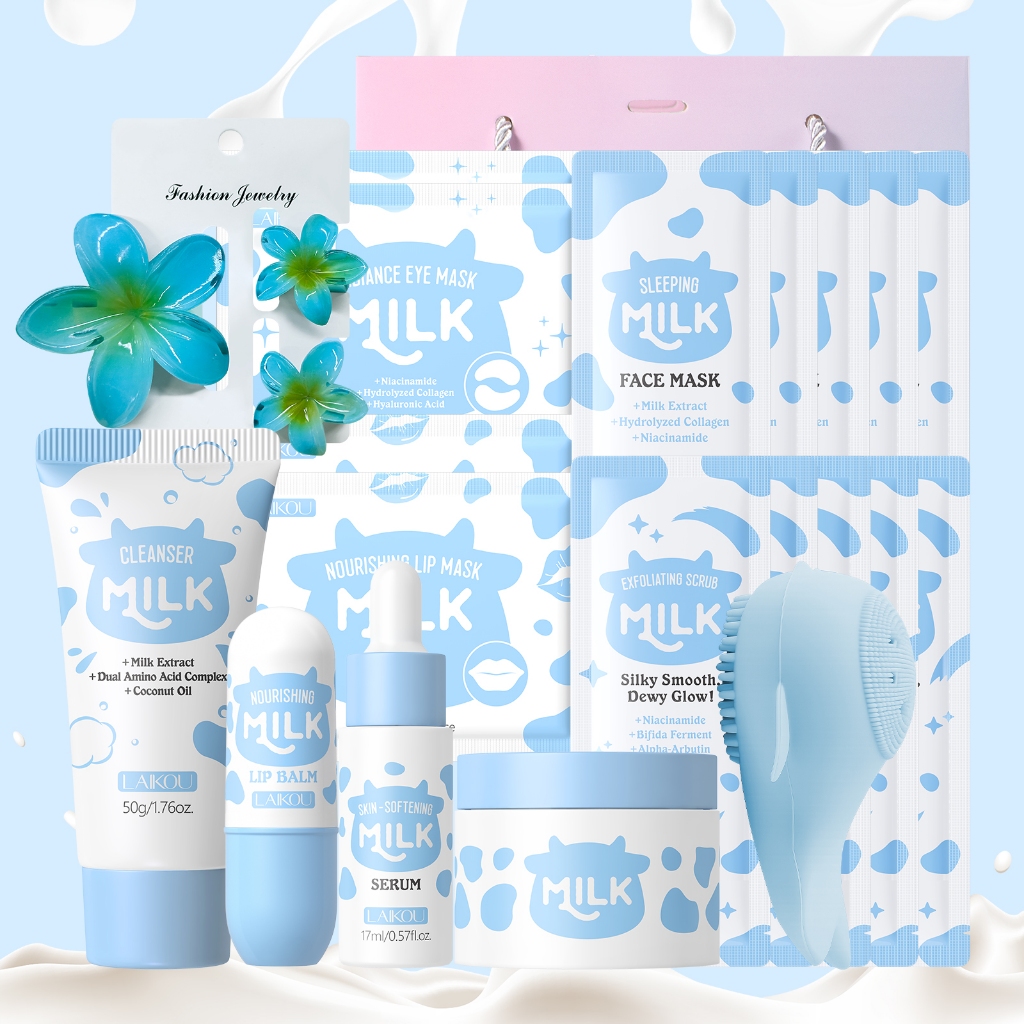 Conjunto Completo De Leite Para Cuidados Com A Pele E O Corpo