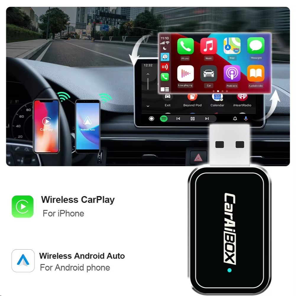 Adaptador CarPlay Sem Fio Converter Com Para Dongle Plug & Play Rádio ...