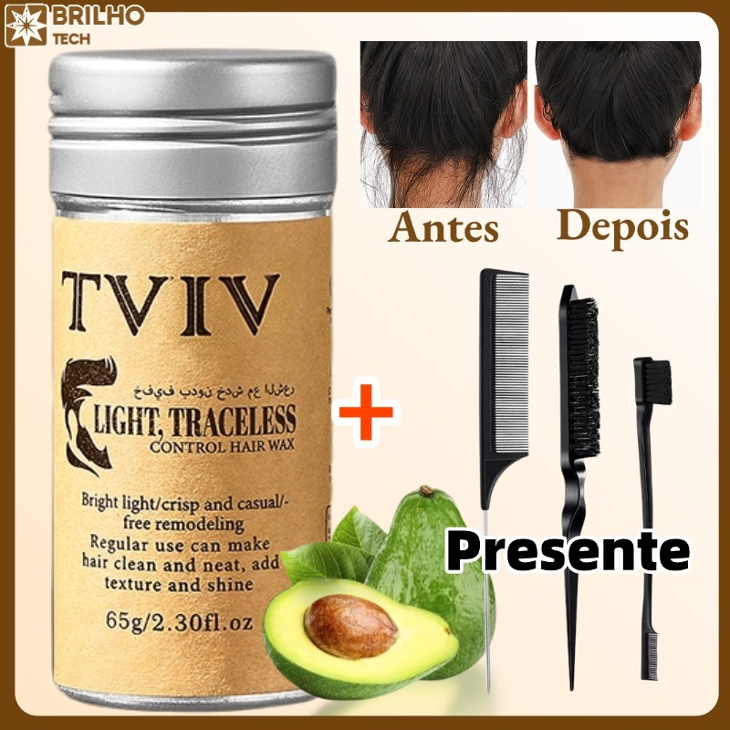 Bastão de Cera para Cabelo Anti-Frizz Frizzy Hair Tidying Creme Suavizante Styling Stick de Cera para Cabelo Sólido-BT